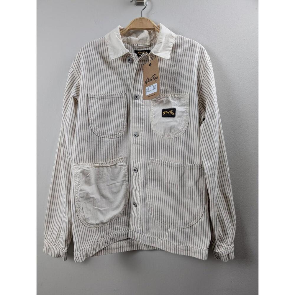NWT Stan Ray Coverall Jacket 100% Cotton Oversized Striped Utilility Coat XS